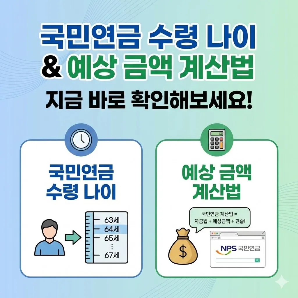 국민연금 수령 나이와 예상 금액 계산법