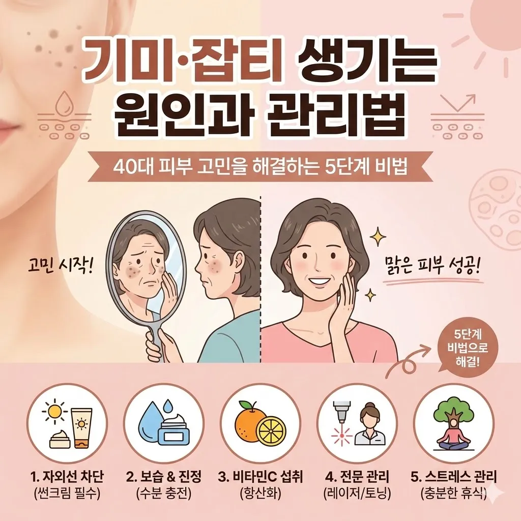 기미·잡티 생기는 원인과 관리법, 40대 피부 고민을 해결하는 5단계 비법