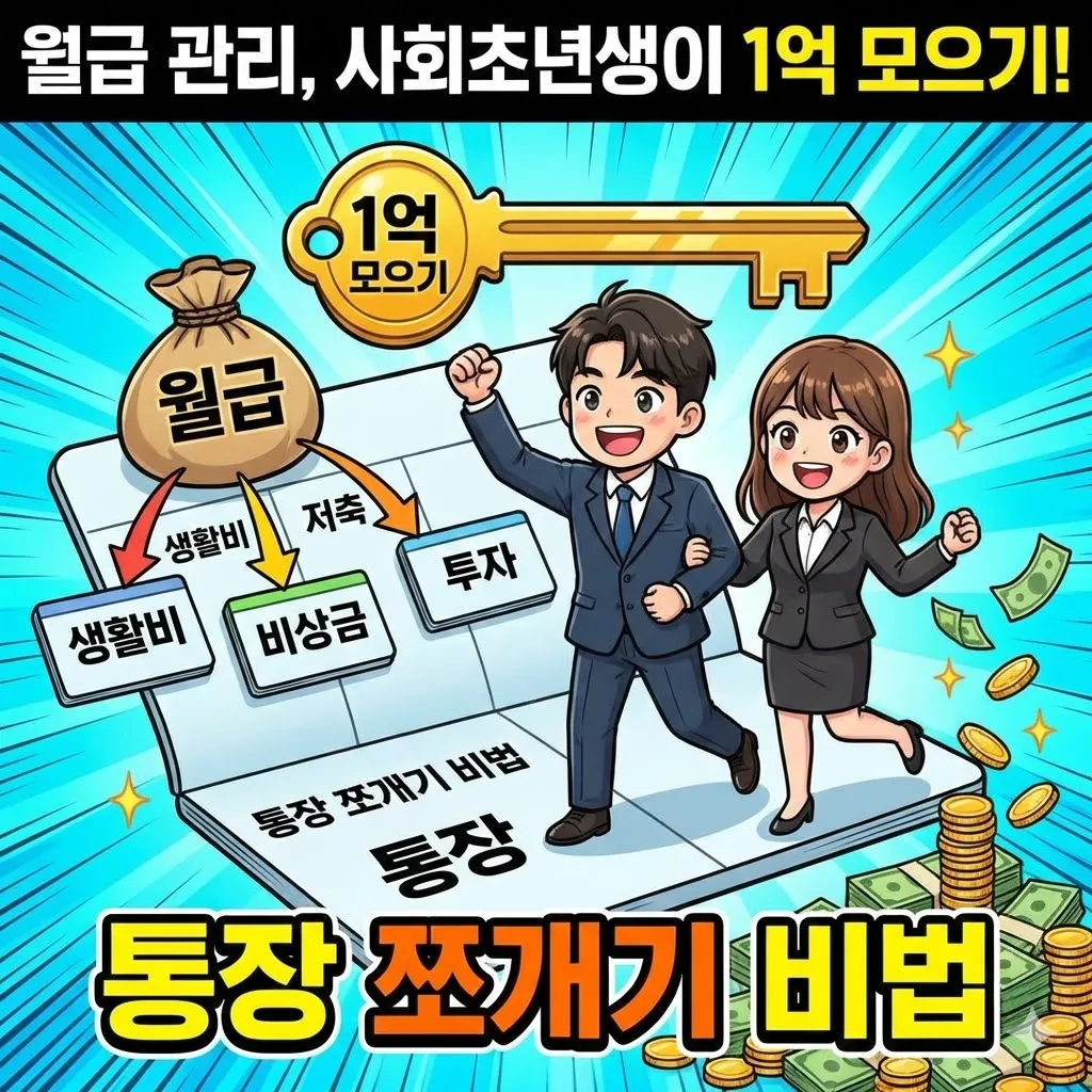 월급 관리, 사회초년생이 1억 모으기 위해 꼭 알아야 할 통장 쪼개기 비법