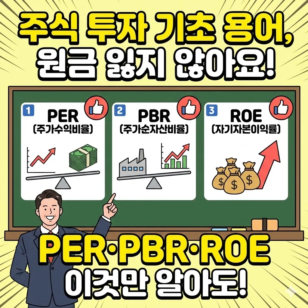 주식 투자 기초 용어, PER·PBR·ROE 이것만 알아도 원금 잃지 않아요!