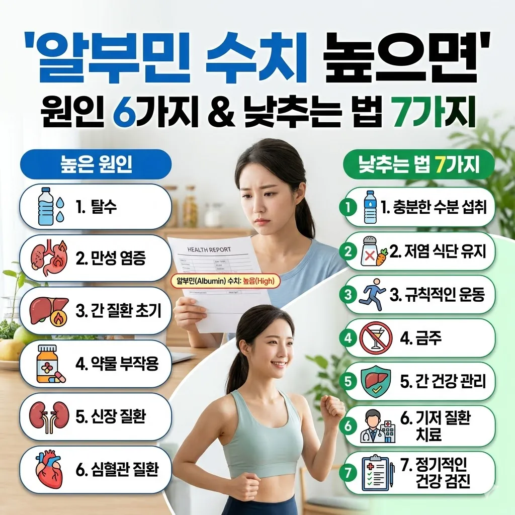 알부민 수치 높으면 발생하는 원인과 낮추는 법 7가지