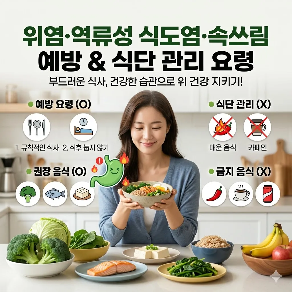 위염 역류성 식도염 위 속쓰림 예방과 식단 관리 요령