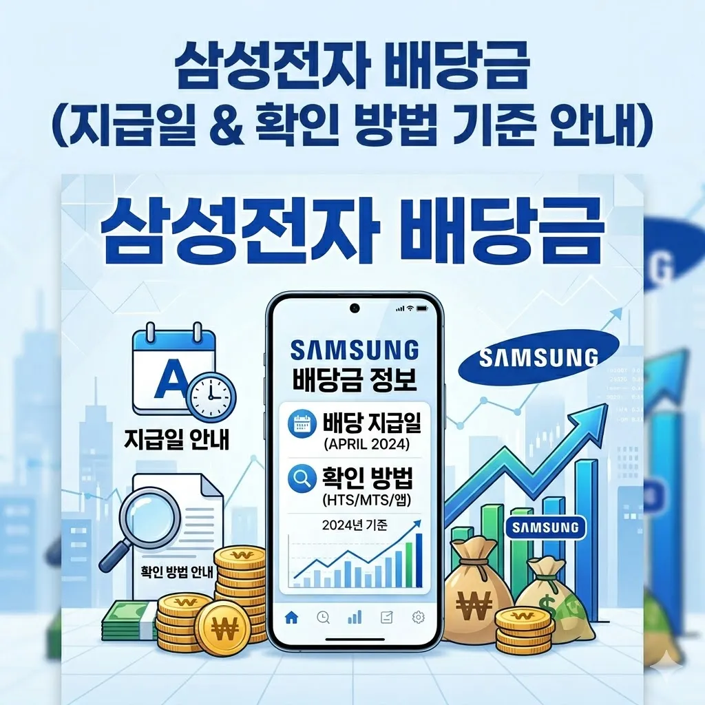 삼성전자 배당금 지급일 및 확인 방법 기준 안내