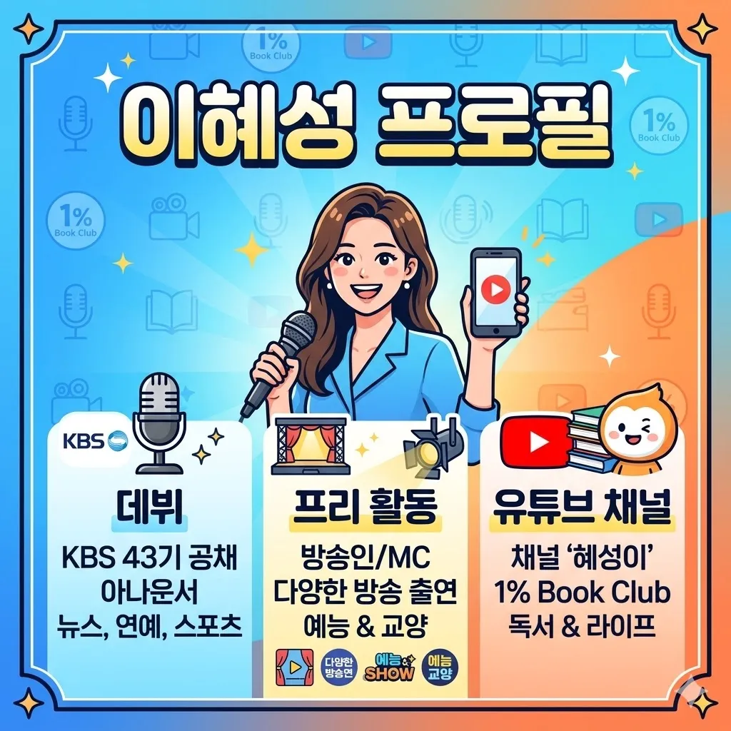 이혜성 아나운서 데뷔부터 프리 활동 유튜브 채널 정보