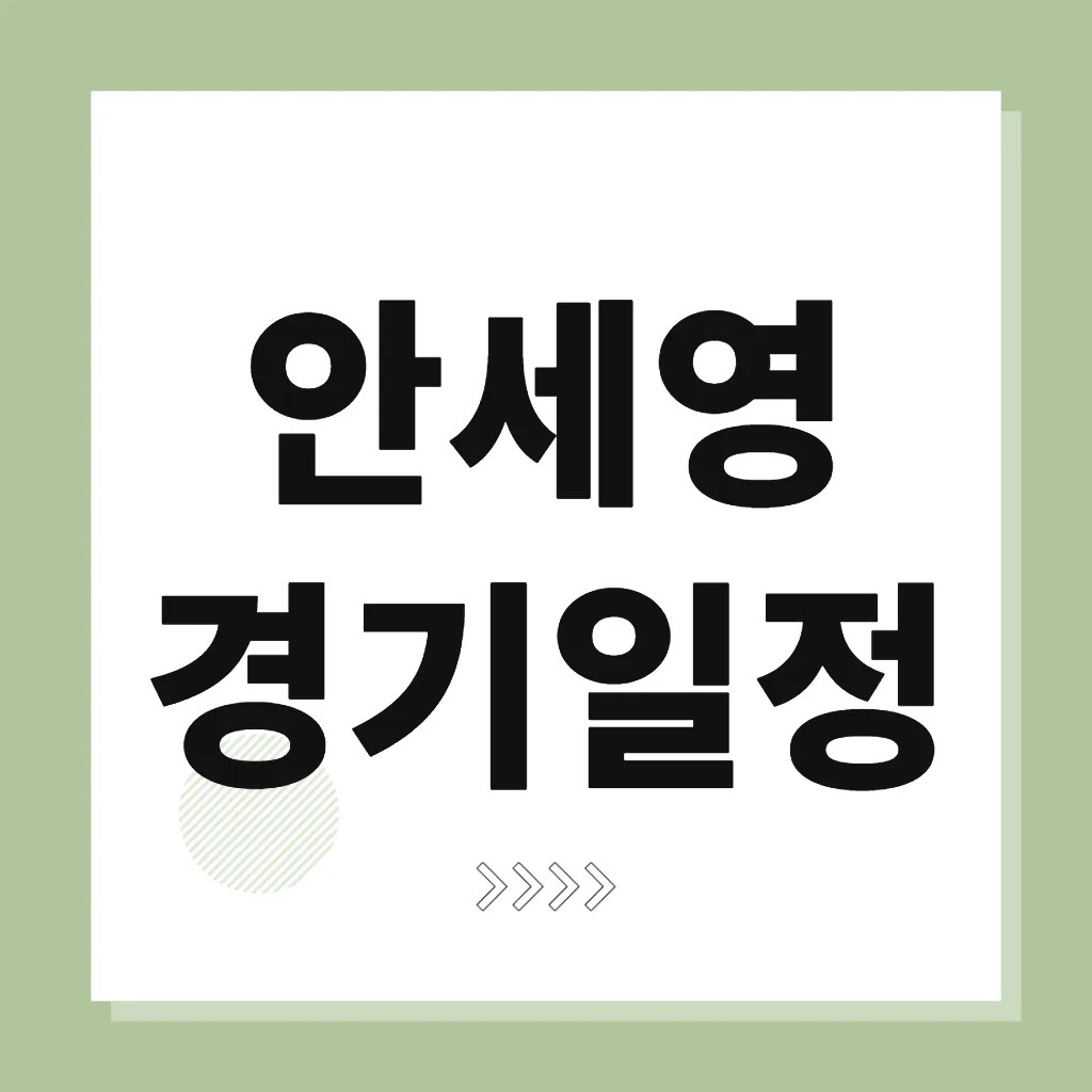 안세영 경기일정