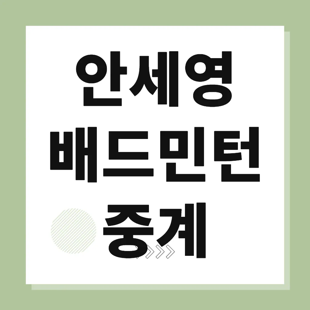 안세영 배드민턴 중계