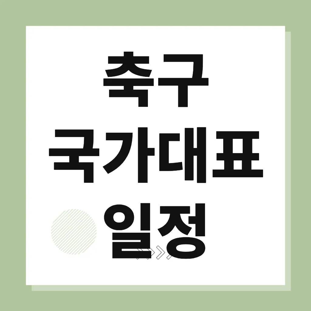 축구 국가대표 일정