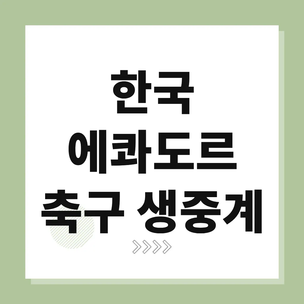 한국 에콰도르 축구 생중계